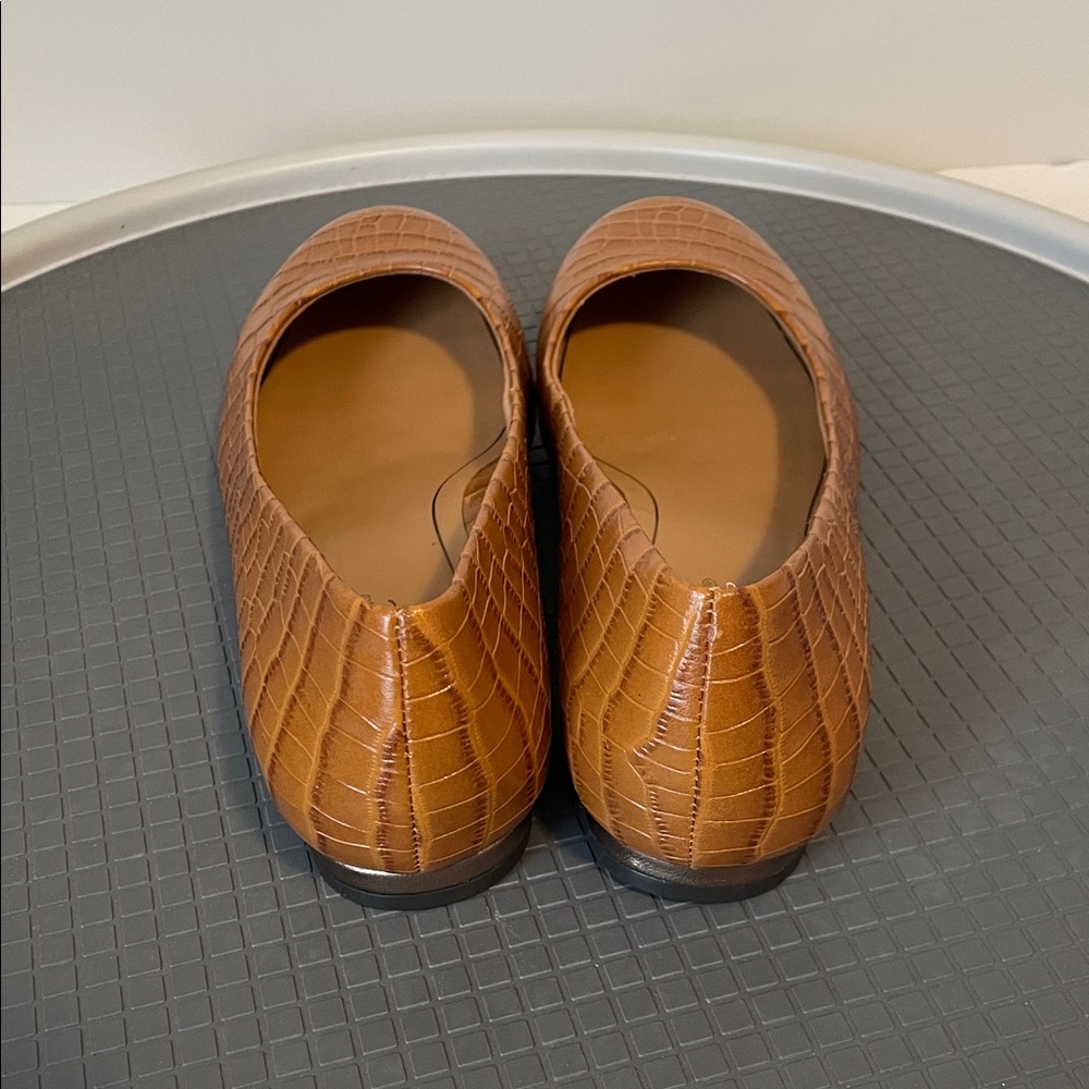 Vionic Tan Croc-Patterned Flats - image 1